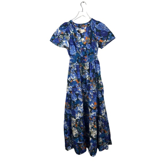 Anthropologie Blue Floral Maxi Dress - Picture 4 of 9